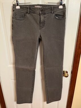 Chico's Women's Straight-Leg Jeans in Charcoal Gray